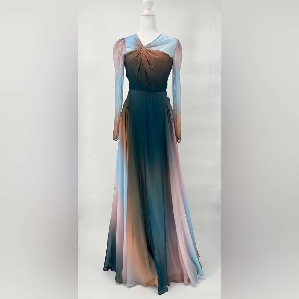 NWT Diane von Furstenberg 100% Silk Dixie Gradient Dress Size 00/ Retail $698.00